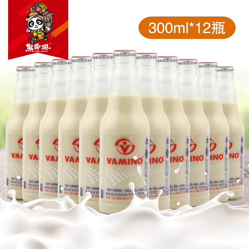Ì©¹úVAMINO¶¹ÄÌÒûÁÏ ½ø¿ÚÍÛÃ×ŵ Ôζ¶¹ÄÌÒûÆ·300ml*12Æ¿²£Á§Æ¿×°