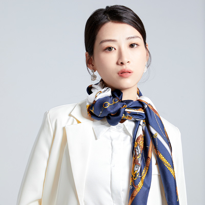日本Yoshimasa-皇家100%全真丝绸围巾高端优雅时尚丝巾方巾披肩女