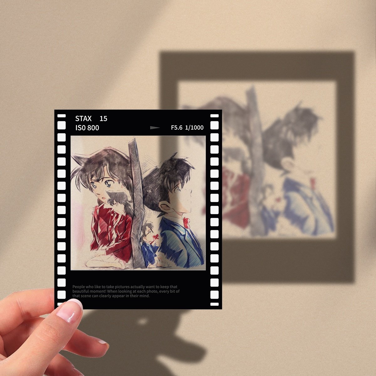 名侦探柯南72x86透明胶片拍立得仿黑胶计时引爆摩天楼新一小兰