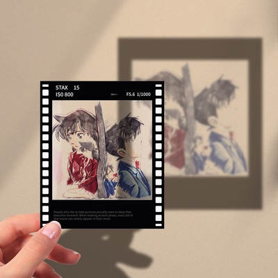 名侦探柯南72x86透明胶片拍立得仿黑胶计时引爆摩天楼新一小兰