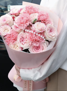 11朵粉康乃馨玫瑰母亲节生日鲜花北京上海广州深圳福州成都同城送