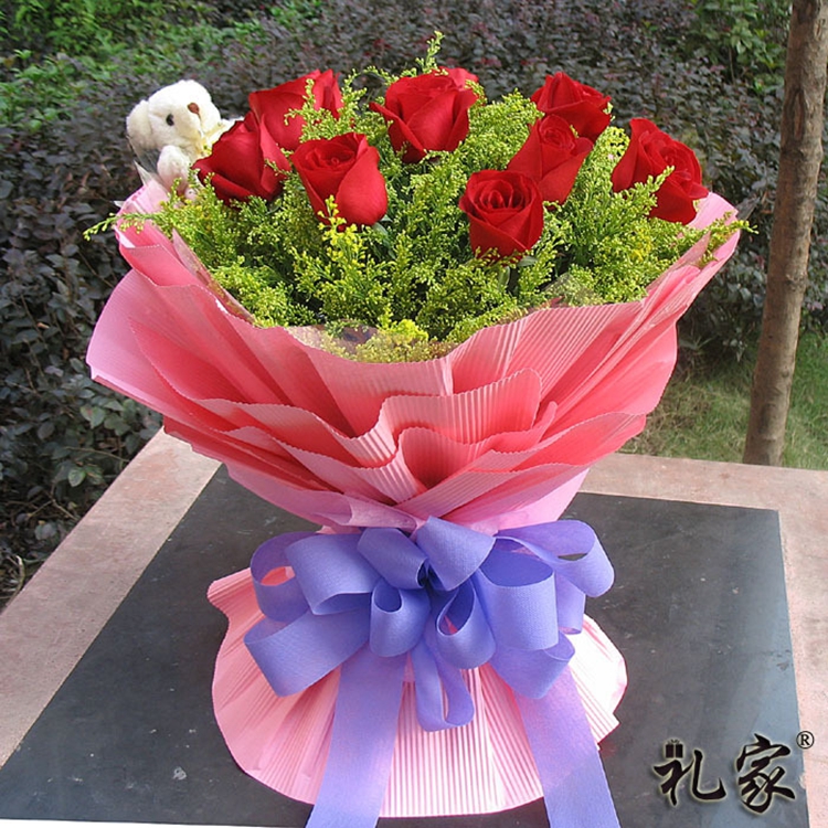 11朵红玫瑰520情人节母亲鲜花同城 福州昆明宁波南昌青岛泉州武汉