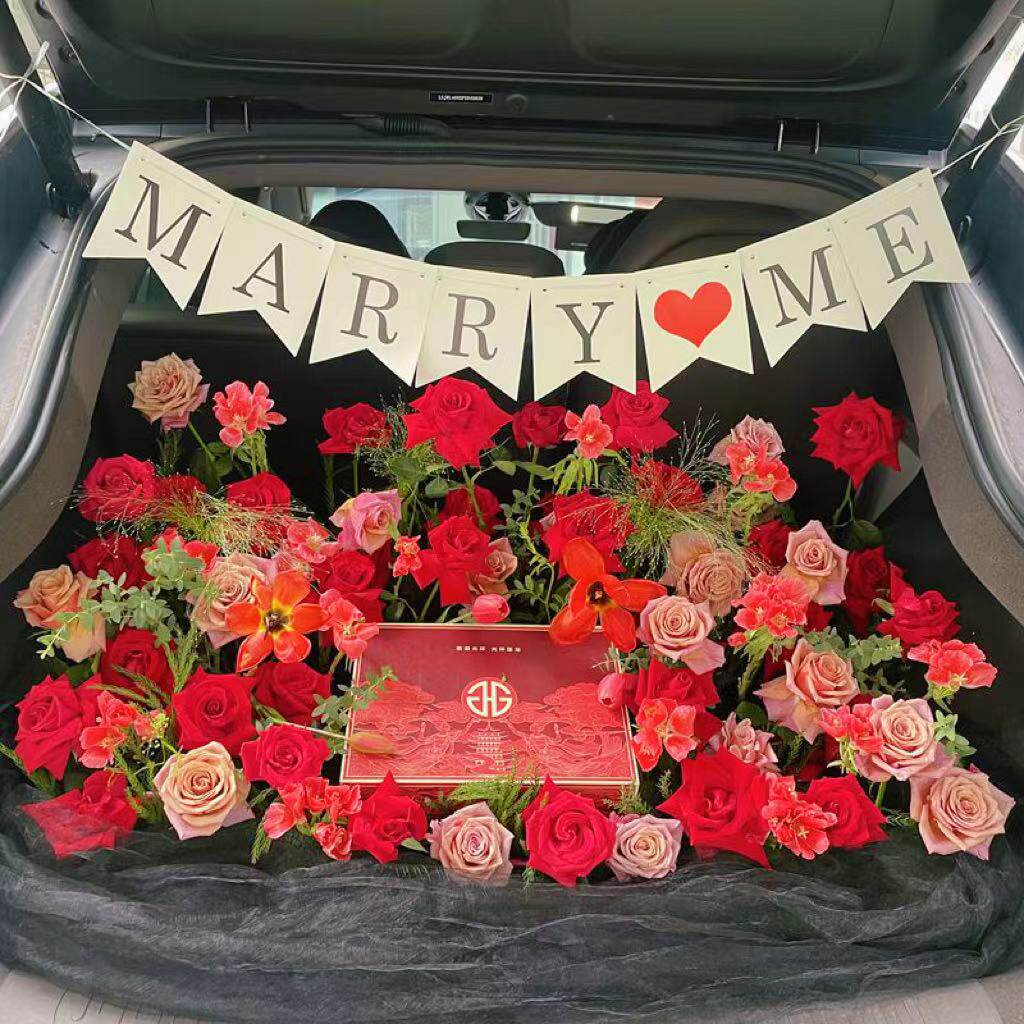 后备箱惊喜求婚告白生日鲜花女朋友520情人节老婆爱人全国同城订