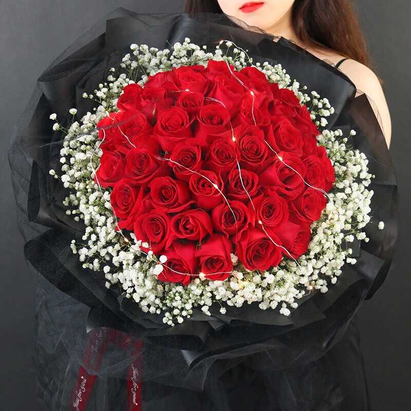 定33朵红玫瑰鲜花送老婆女朋友同城情人节福州仓山台江晋安鼓楼区