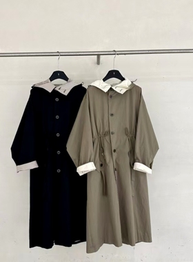 一九二三｜SS＂翻领风衣 长款宽松连帽外套春秋装外套