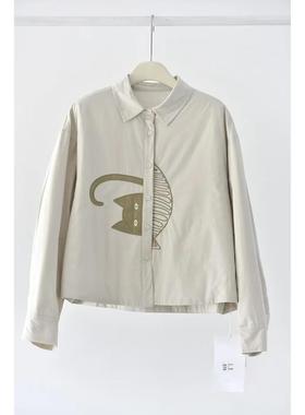 一九二三｜FW小猫与鱼‘夹棉款百搭纯色薄棉服衬衫外套