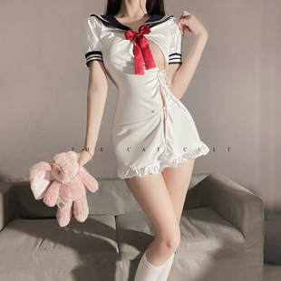 日系性感学生装jk制服套装纯欲风辣妹学院风水手服连体衣睡裙短款