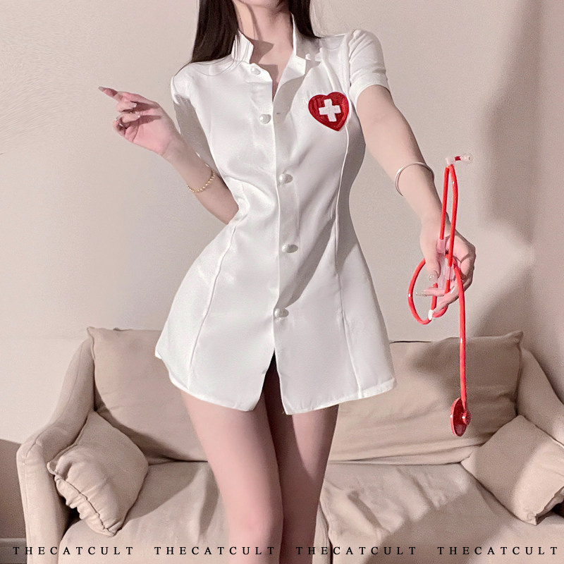 喵喵神教~纯欲风性感护士服女医生白衣天使cospy制服套装衬衫内衣
