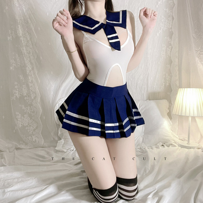 校园纯欲K制服性感内衣小胸尤物火辣睡衣肚兜女情趣暴露女装qqny