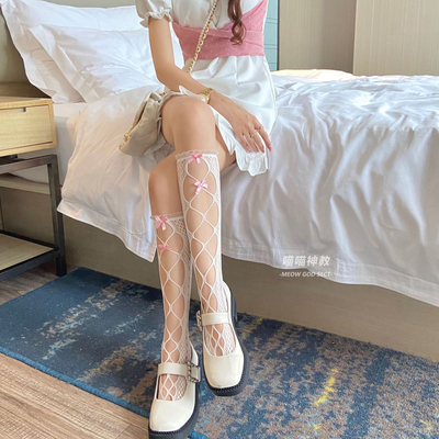 日系Lolita蕾丝蝴蝶结jk小腿袜