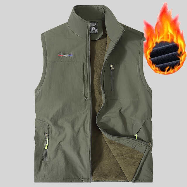 男士加绒马甲休闲多口袋