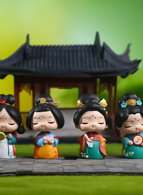 新品爆款家居摆件车载摆件唐仕女摇头摆件工艺品客厅