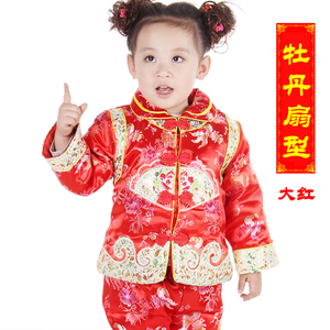 女宝宝唐装女童周岁礼服婴幼儿童装公主冬装棉服套装婴儿唐装