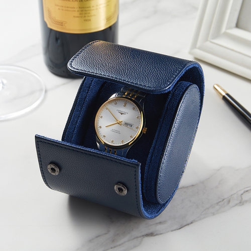 便携表盒高档皮质蓝色手表收纳盒