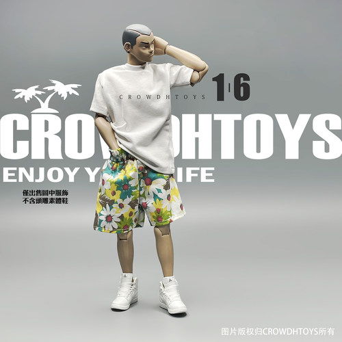 1/6 兵人 CROWDHTOYS 潮流 连体服 短袖 裤衩 短裤