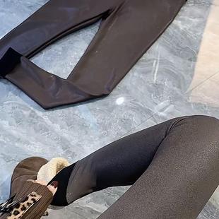 女百搭高腰保暖小脚裤 欧货亮面星空加绒打底裤 潮 时尚 2025秋冬新款