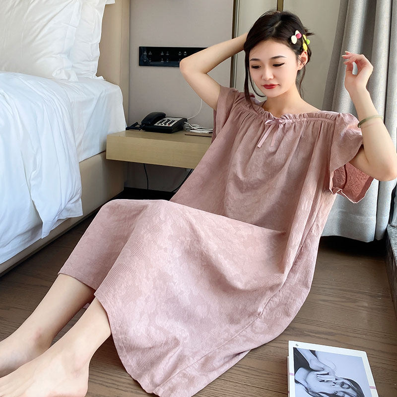 200斤胖mm睡裙女款夏天2026新款大码睡衣休闲纯棉家居服加肥加大