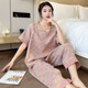 国风2025新款 睡衣大码 女胖mm夏季 棉纱中式 纯棉薄款 家居服200斤夏