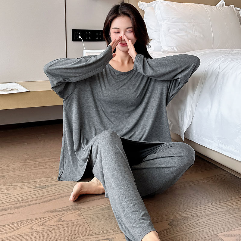 胖mm睡衣女款2025新款秋季大码200斤宽松竹纤维套装家居服加大码,女士内衣/男士内衣/家居服,睡衣/家居服套装,淘宝优惠券,粉丝福利购,淘宝优惠卷