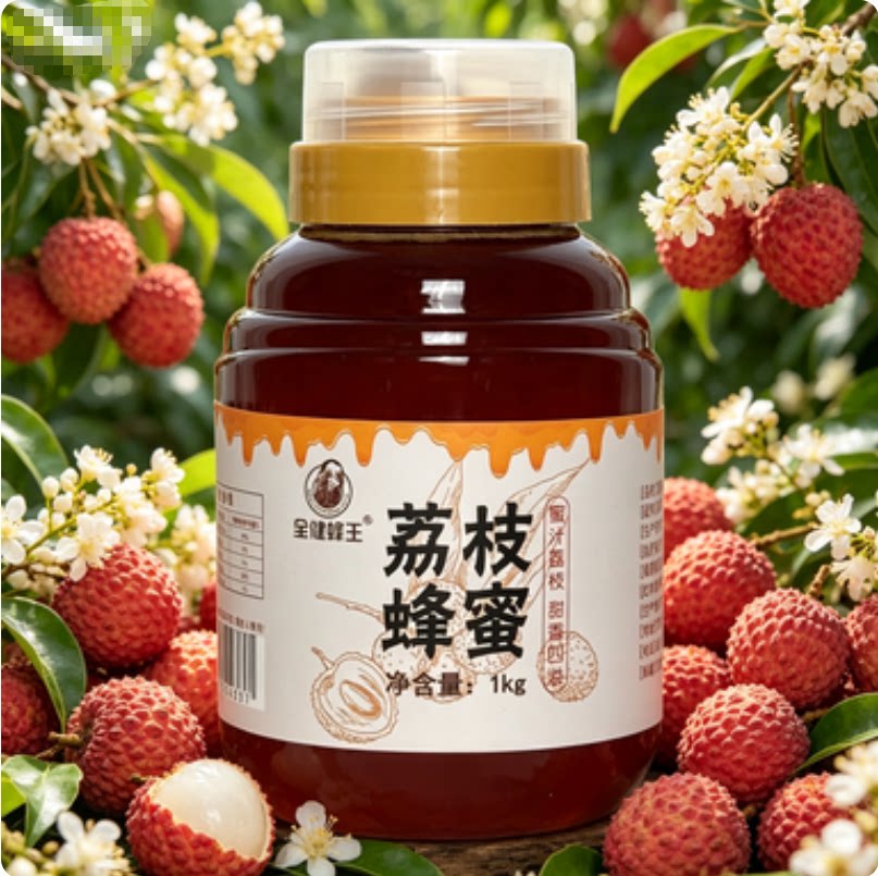 全健蜂王 广西特色荔枝蜂蜜1000g 清香浓郁花蜜 温润顺口自然成熟