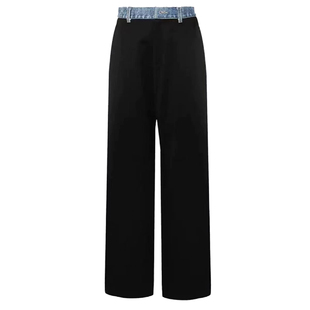 DAIZZEI~王心凌同款西装裤女秋季新款爆款小个子撞色休闲直筒裤子