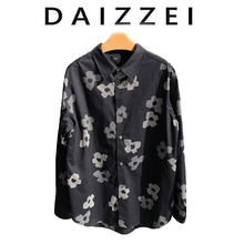 DAIZZEI~春秋新款时尚花朵印花宽松纯棉翻领长袖衬衫女开衫上衣