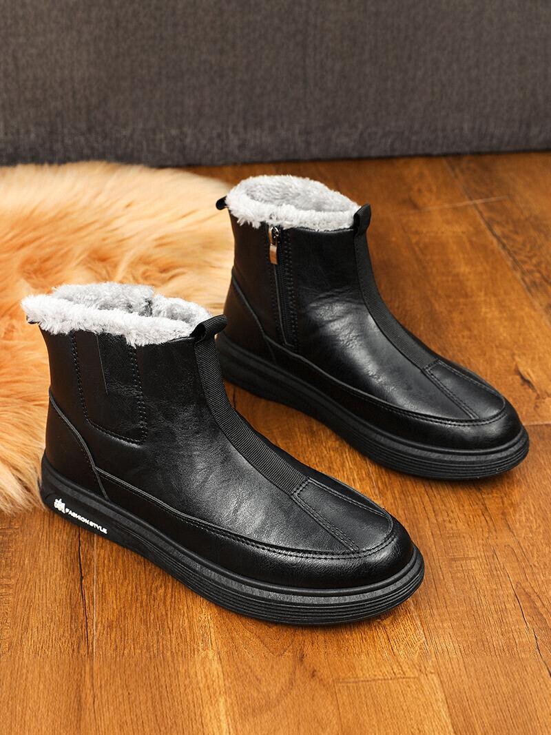 NORTHEAST SNOW BOOTS MENS WINTER VELVET WARM THICKENED MENS SHOES COTTON SHOES COTTON BOOTS MENS BOOTS MENS BOOTS WATERPROOF LEATHER BOOTS