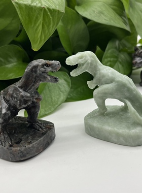 精品天然火焰石鲁山玉雕刻霸王龙