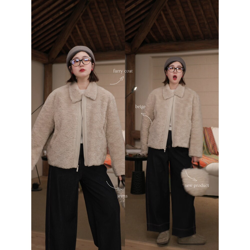 秋冬新款温柔氛围感毛毛外套女款