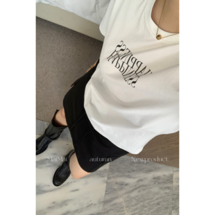 【郑买买】简幸 新款简约女装禅意仙气飘飘百搭素色印花短袖T