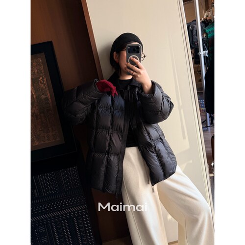 秋冬款超蓬松有设计感拼接羽绒服