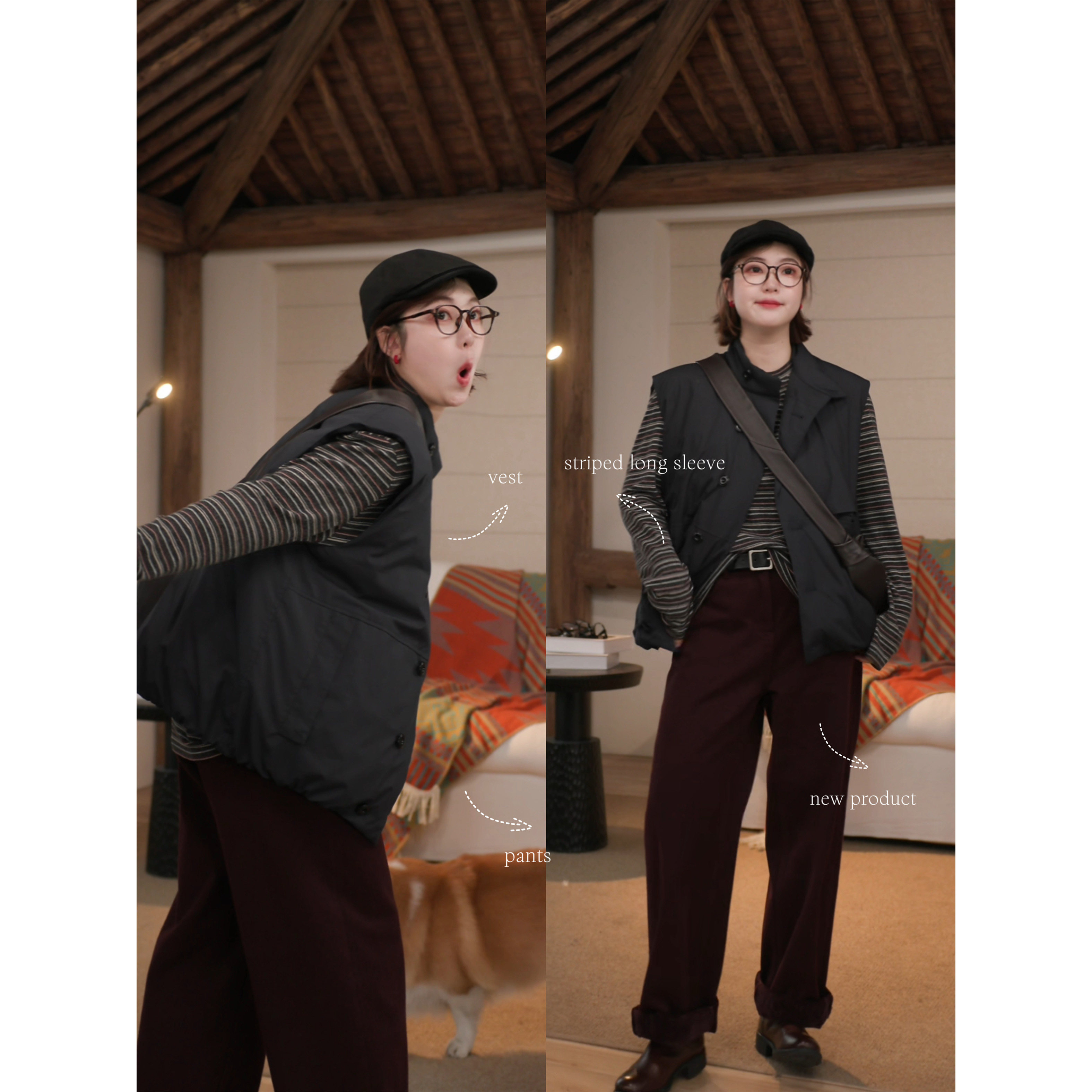 郑买买 虹间 秋冬季新款小众高级感百搭显瘦条纹磨毛长袖T恤女,女装/女士精品,T恤,淘宝优惠券,粉丝福利购,淘宝优惠卷