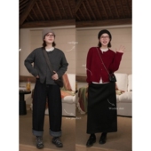 红豆芝麻糊 秋冬款 老钱风经典 郑买买 百搭基础圆领针织开衫 女上衣