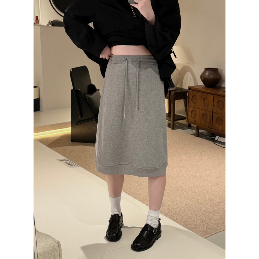 郑买买 水泥协奏 春季新款休闲百搭洋气高级绝美巨好看的半身裙女