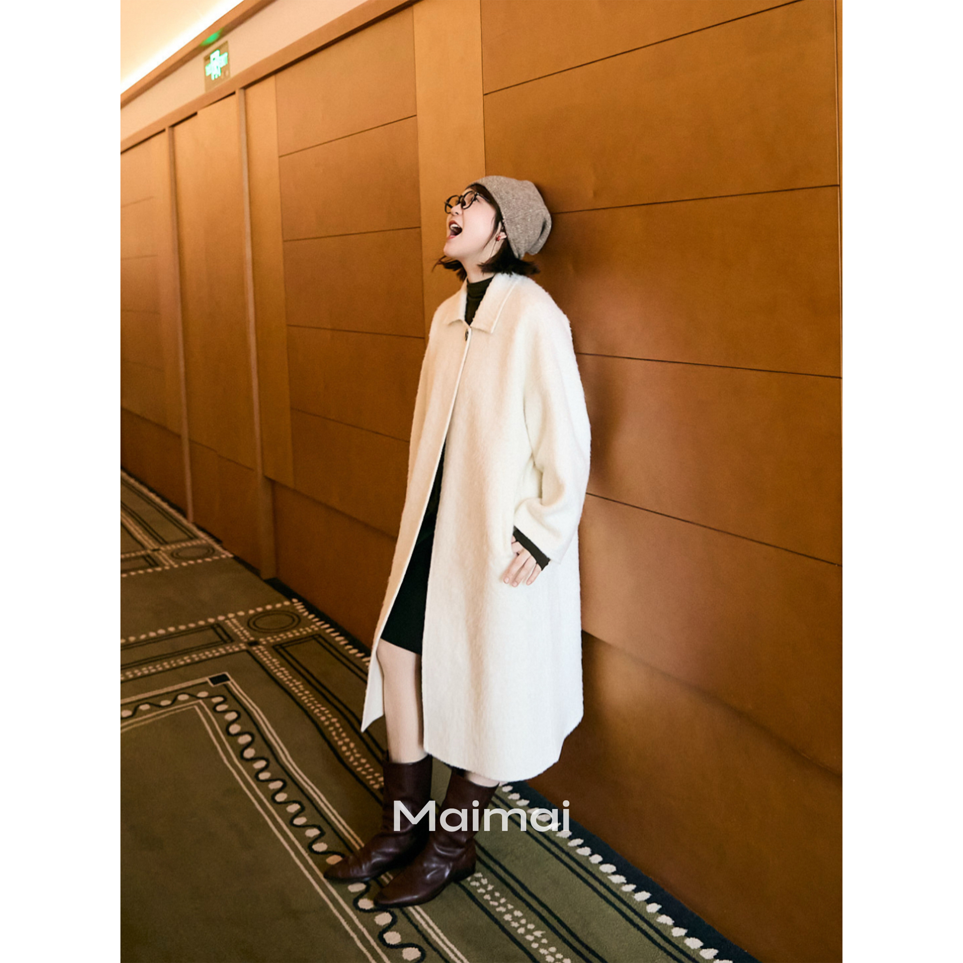 秋冬新款显瘦宽松高端毛呢外套