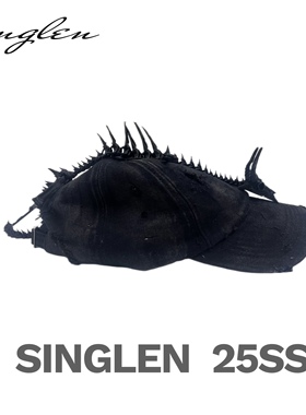 SINGLEN  25ss Made in China烟熏黑龙之铁骑 手工做旧鸭舌帽男女