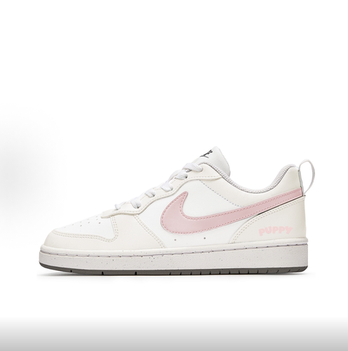 【定制球鞋运动板鞋】NikeCourtBorough粉霓缘结少女校园风米白