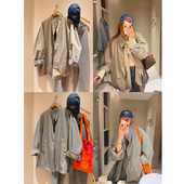 KOGIRL两面穿春季 oversize慵懒感松弛风衣宽松外套女 韩系博主款