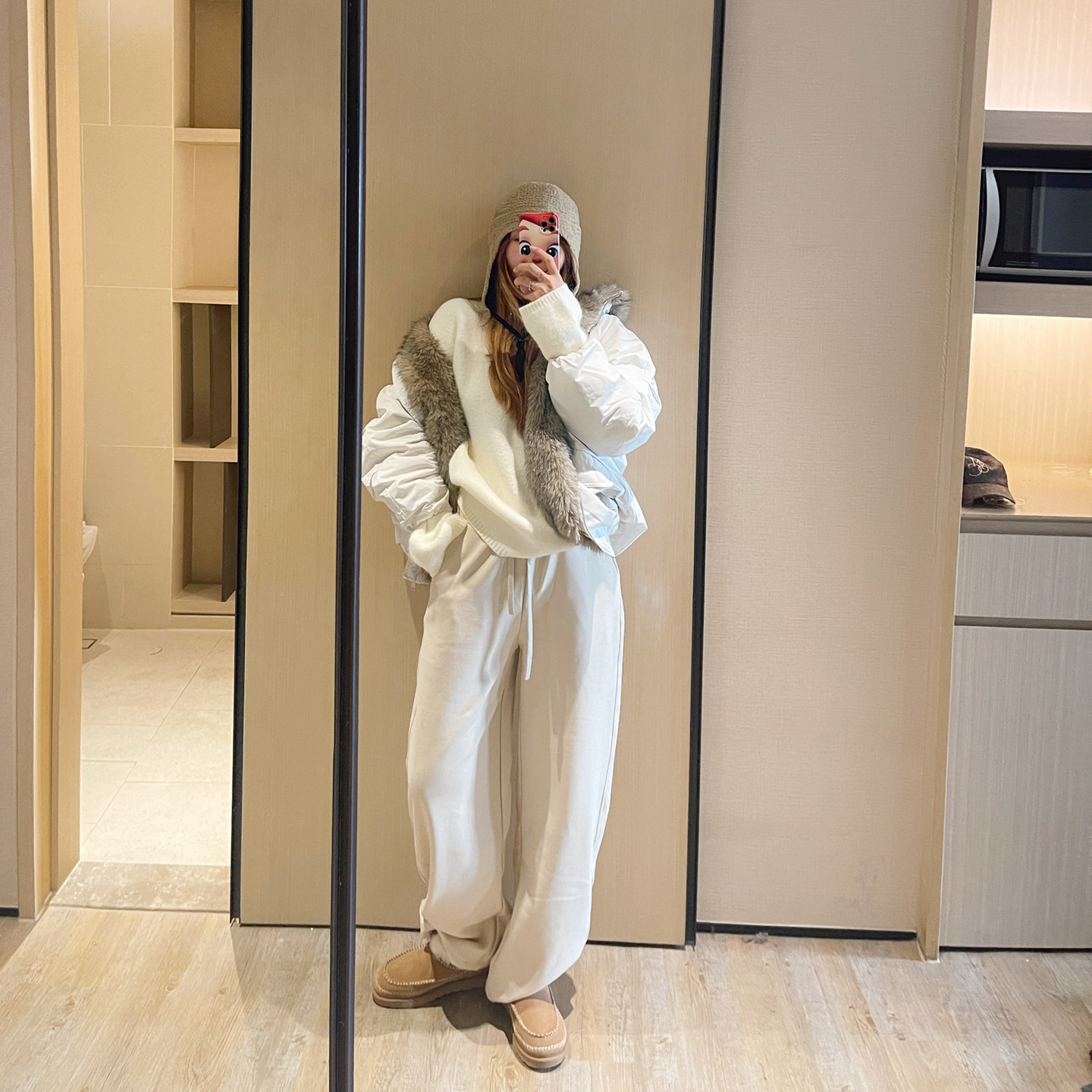 桑蚕丝+羽绒香蕉卫裤显瘦卫裤女