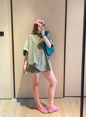 KOGIRL韩系东大门Oversize落肩廓形极简出街圆领宽松T恤上衣女春