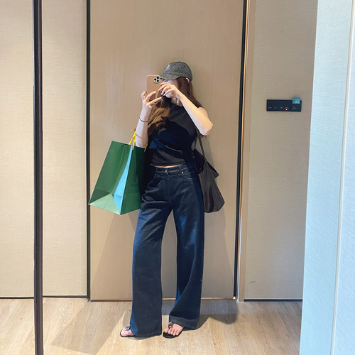 经典H型剪裁直筒显瘦丹宁牛仔裤