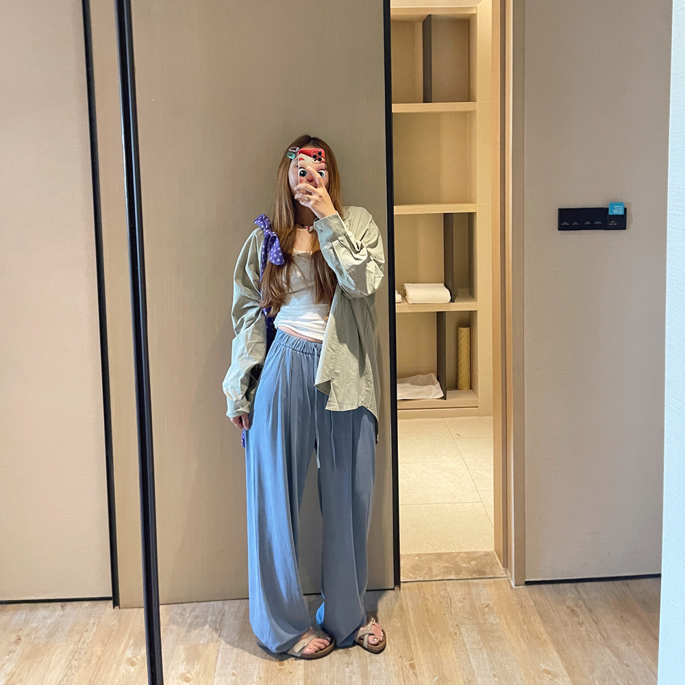 KOGIRL夏季轻薄垂感干爽韩系简约松弛感线条感显瘦休闲裤防晒裤女