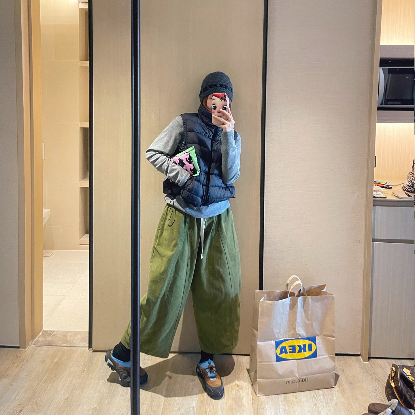 KOGIRL冬日韩系拉绒抽绳宽松九分肌理弧形剪裁休闲裤九分梨形裤女,女装/女士精品,休闲裤,淘宝优惠券,粉丝福利购,淘宝优惠卷