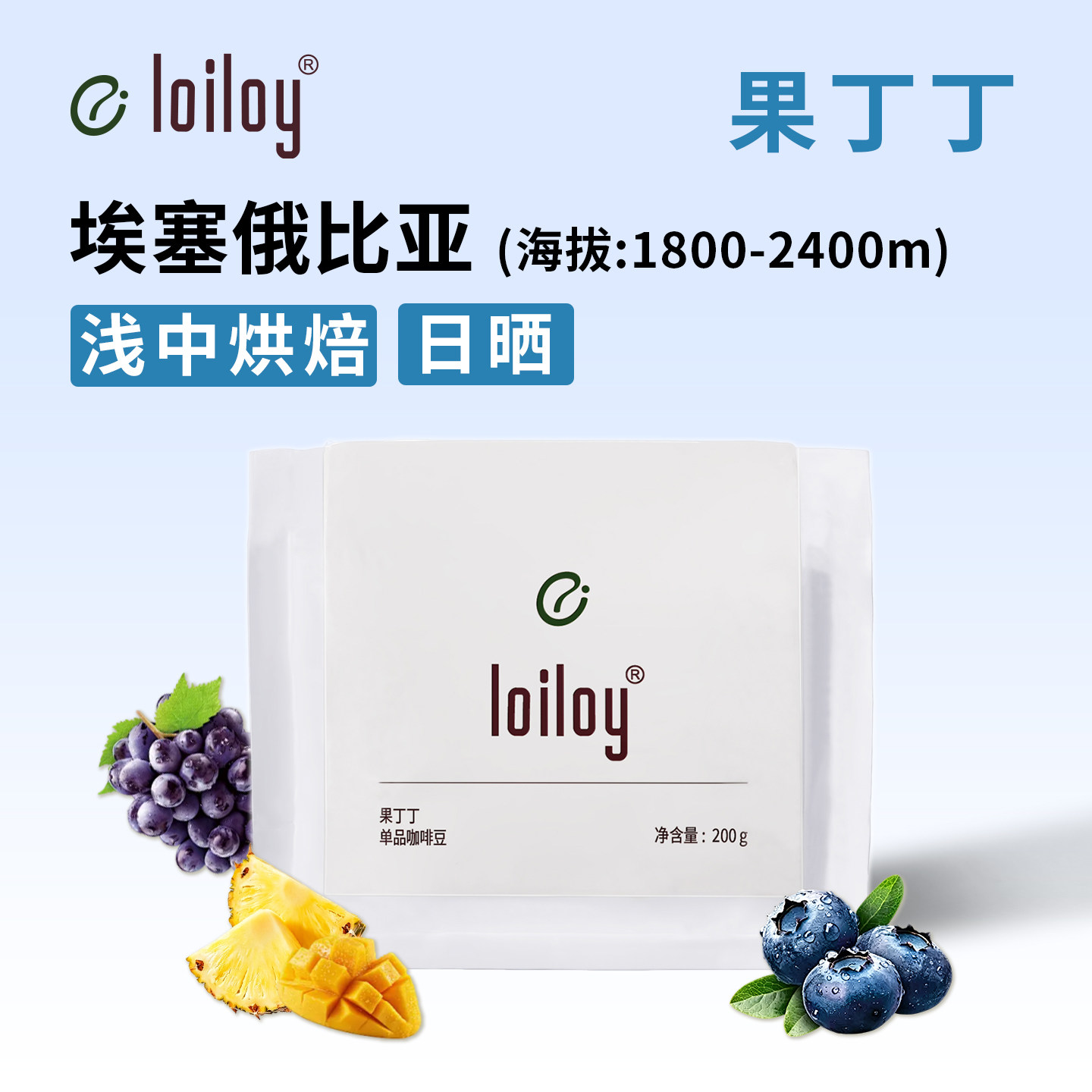 loiloy耶加雪菲日晒果丁丁咖啡豆