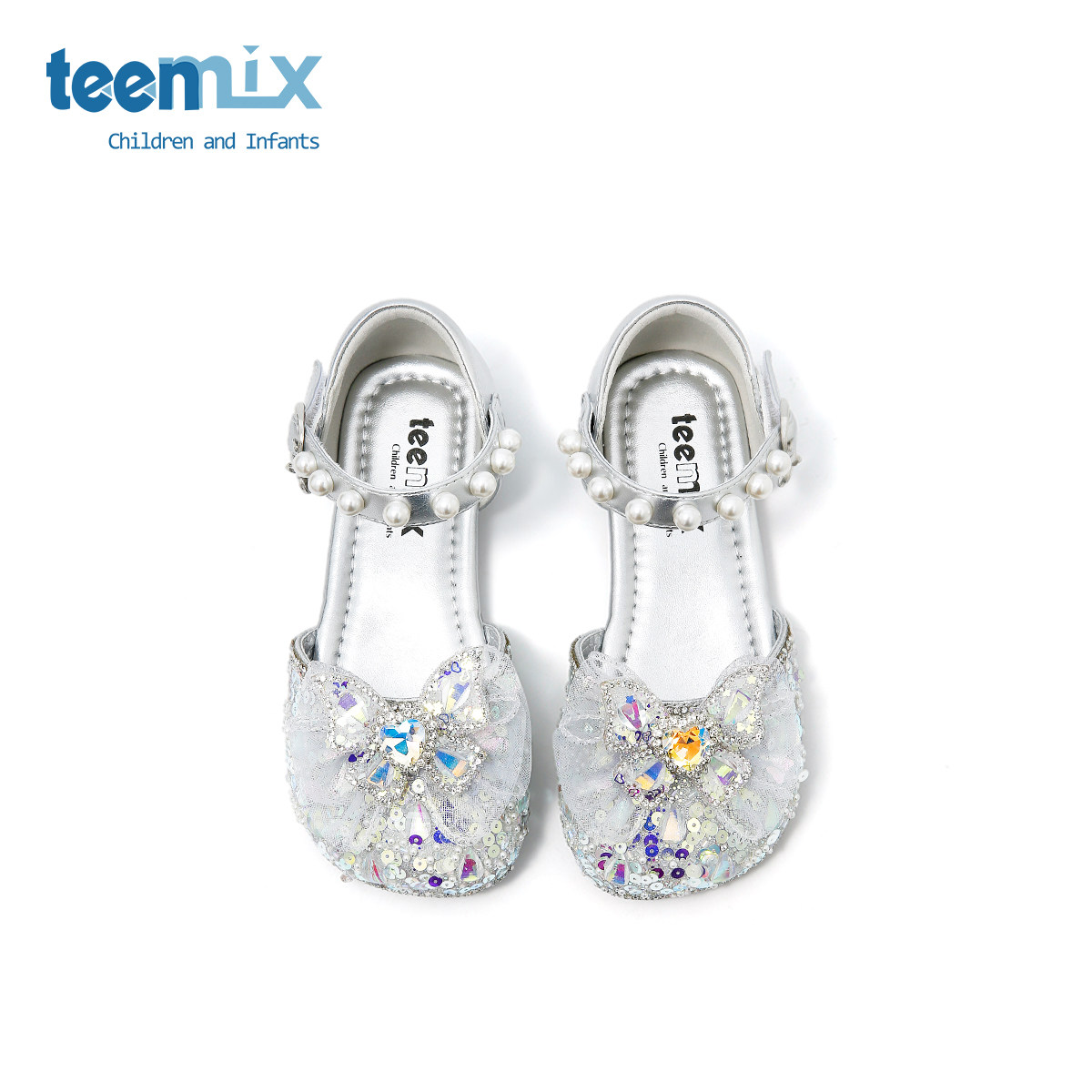 天美意女童鞋2026年夏季新款公主鞋女童水晶鞋小女孩软底包头凉鞋