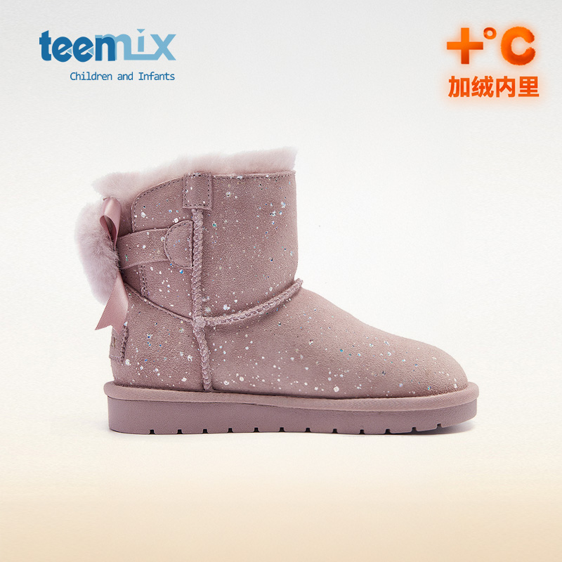 天美意雪地靴子冬季加厚保暖棉鞋