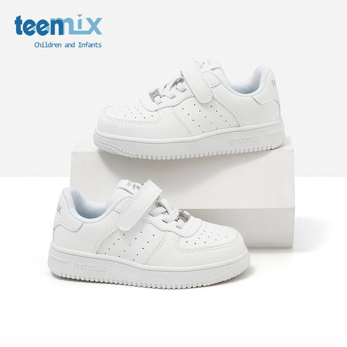 teenmix天美意儿童2025春秋季新款小白鞋男女童透气板鞋运动鞋