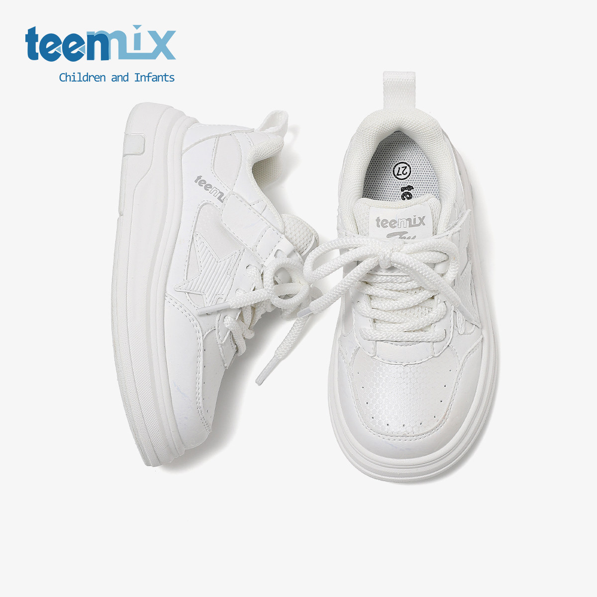 天美意童鞋2026春季新款男童透气舒适运动板鞋女童星星厚底小白鞋,童鞋/婴儿鞋/亲子鞋,运动鞋,淘宝优惠券,粉丝福利购,淘宝优惠卷