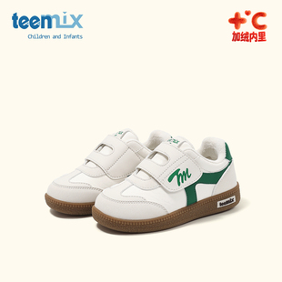 天美意童鞋2025年冬季新款女童加绒休闲阿甘鞋男童保暖二棉运动鞋