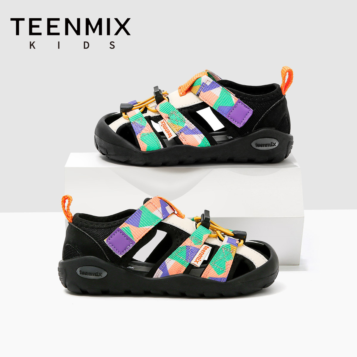 天美意童鞋2026夏季新款凉鞋女童时尚软底沙滩鞋男童百搭休闲凉鞋